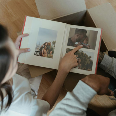 Woman with an album