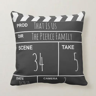 Customized Filmmaker Clapboard Pillow