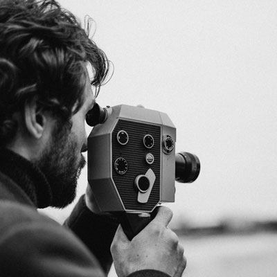 a filmmaker with a camera