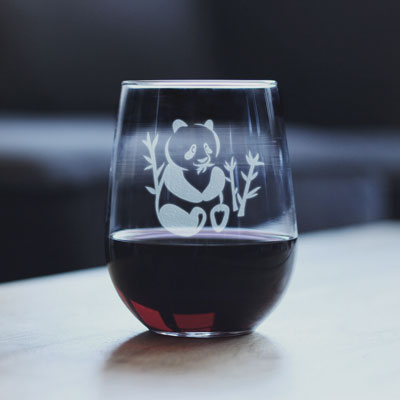 Panda Face Wine Glass