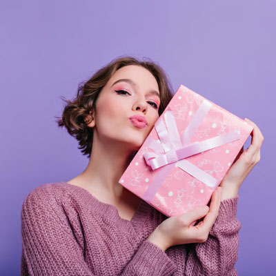 A woman with her gift