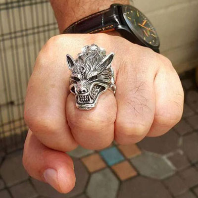 Wolf Silver RIng