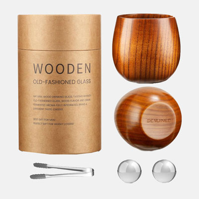 Wooden Bourbon Glass