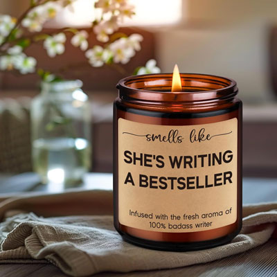 Writer Themed Candle